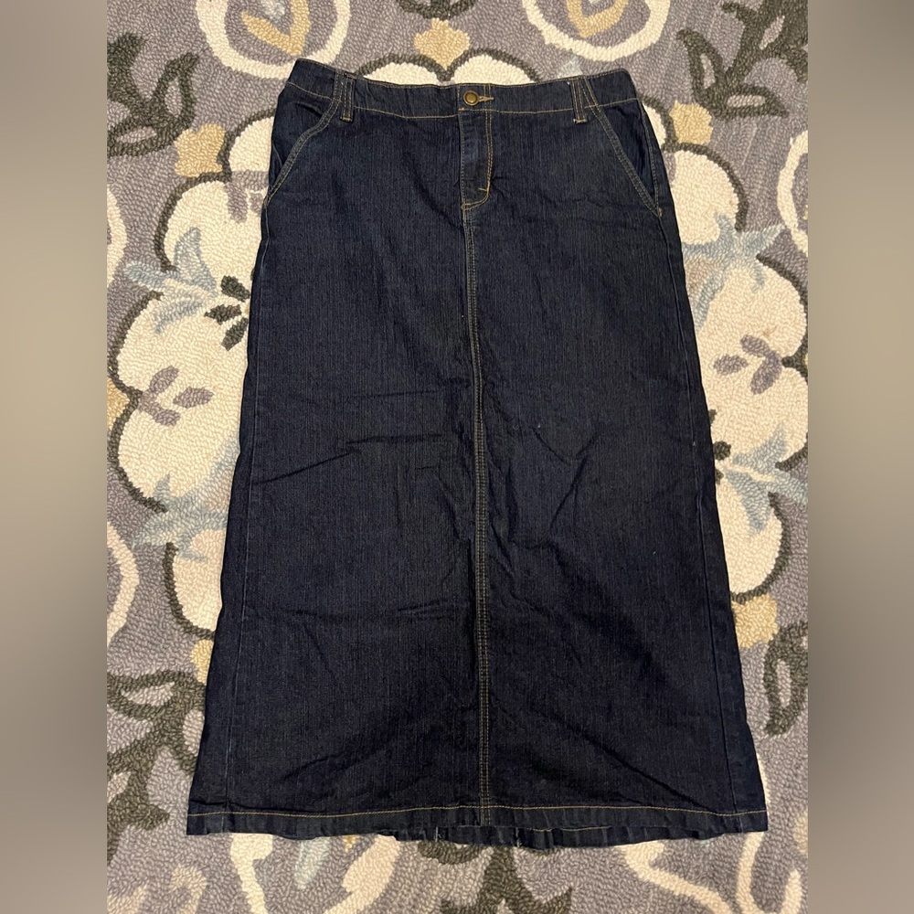 Cato modest long denim skirt
